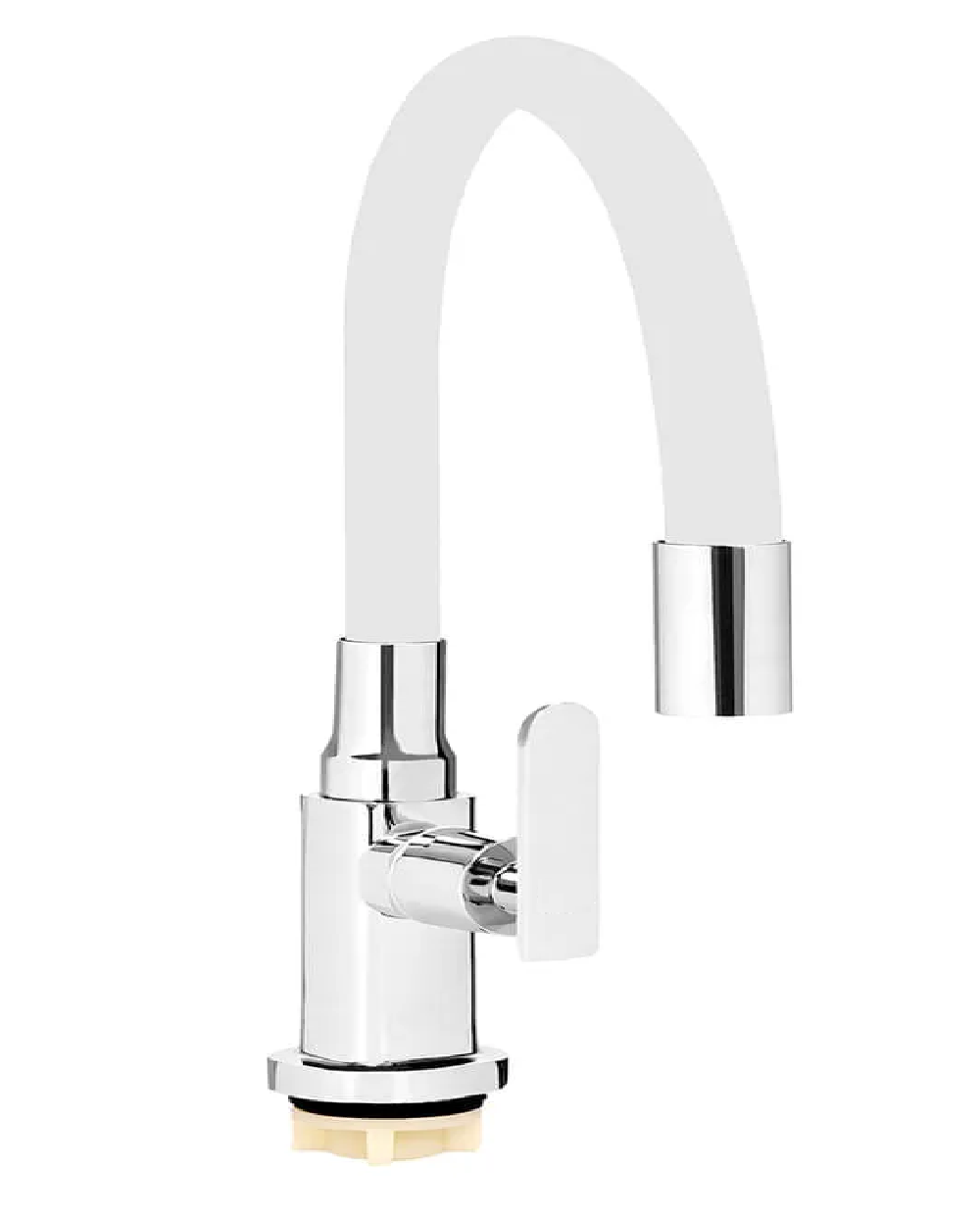 LLAVE FREGADERO MESA, TUBO FLEXIBLE BLANCO